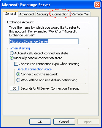 Connection Tab