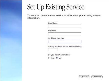 Set Up Existing Service